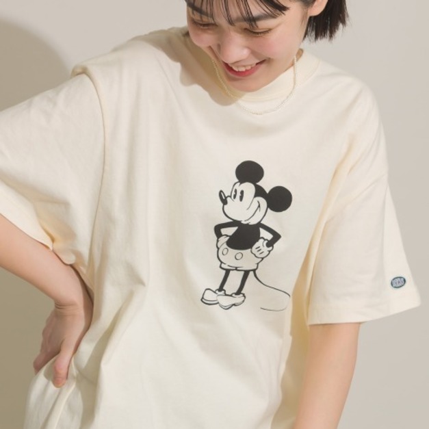 DISCUS Disney 米奇印花寬版短袖T(B)