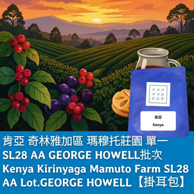【掛耳包】肯亞 奇林雅加區 瑪穆托莊園 單一SL28 AA GEORGE HOWELL批次