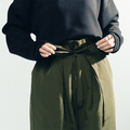 荷卷邊綁帶防風寬褲_14