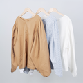 2WAY泡泡袖棉質衫 卡其