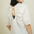 春露初曉綁帶上衣 白_7