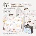 【聰明媽咪i-Smart】全棉嬰兒寢具7件組 含嬰兒被單/床圍/護圈/嬰兒床包/枕頭 (汽車藍/騎士黃/兔兔綠)