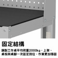 天鋼 鋼製工作桌 橫二屜+上架組 WDT-4202Q3_2