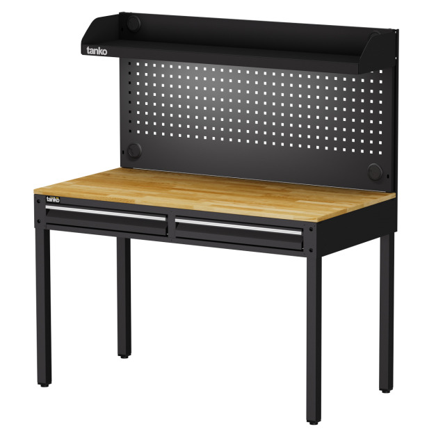 【120cm】天鋼多功能抽屜桌｜掛板上架燈具  WET-4102W5｜黑色