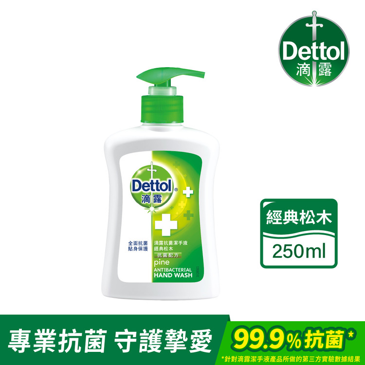 【第二件五折】滴露抗菌潔手液經典松木250ML*2瓶