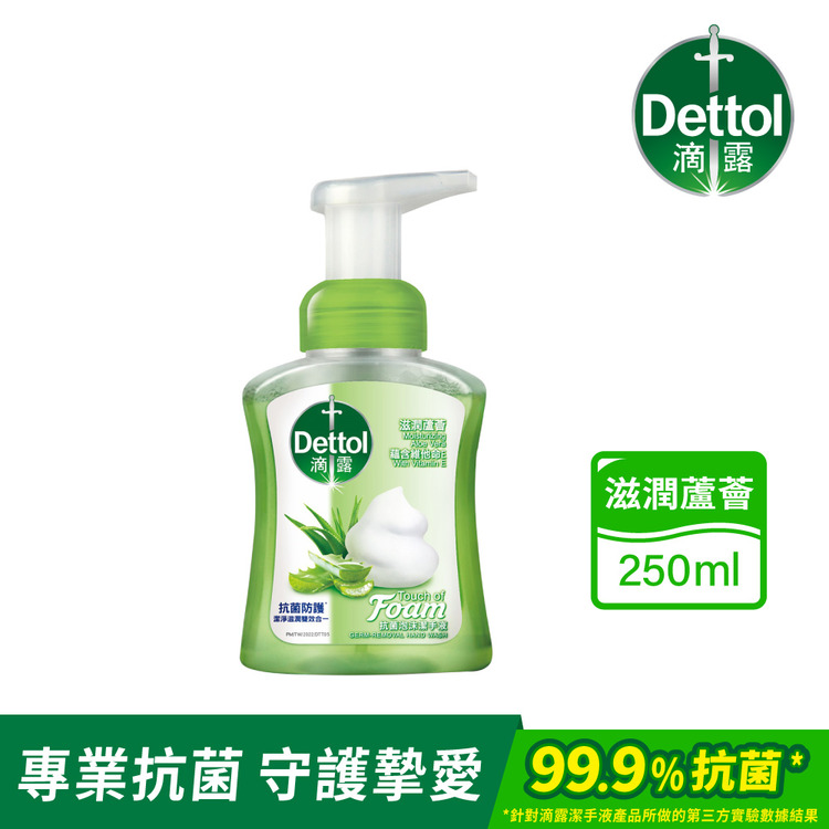【第二件五折】滴露滋潤蘆薈抗菌泡沫潔手液250ml*2瓶