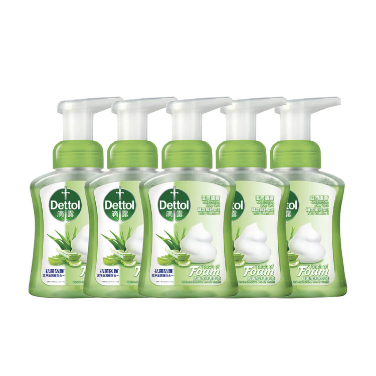【5瓶泡沫組】滴露滋潤蘆薈抗菌泡沫潔手液250ml*5瓶