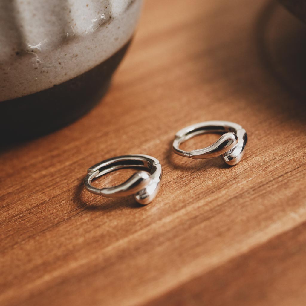 靜弧｜925純銀耳環・圈圈式