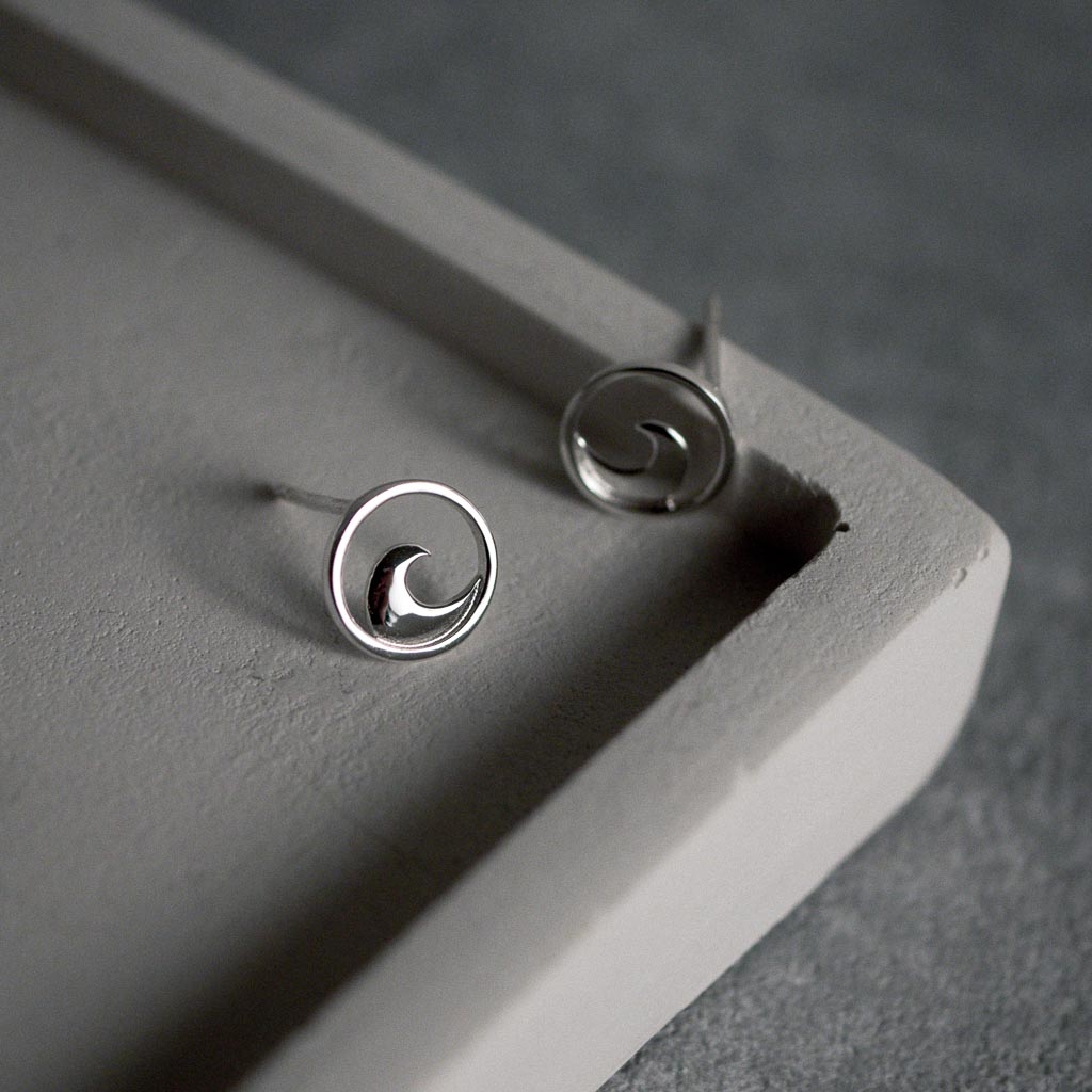 月光之海｜925純銀耳環・貼耳式