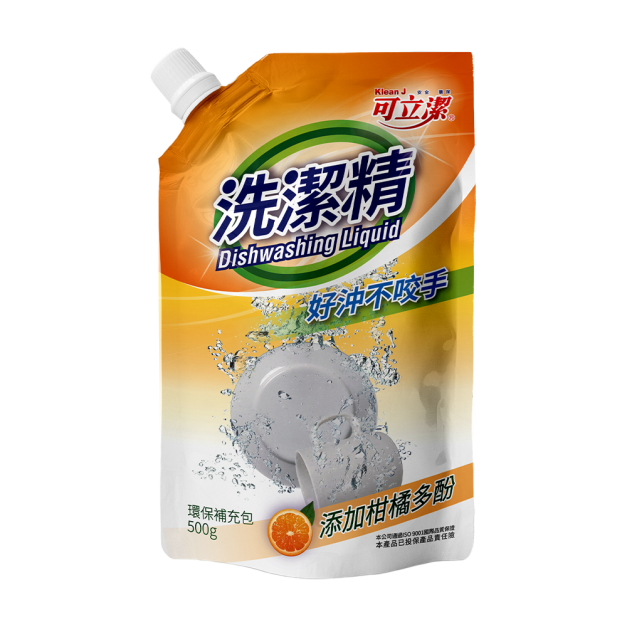 【KleanJ 可立潔】柑橘洗潔精－補充包 500g
