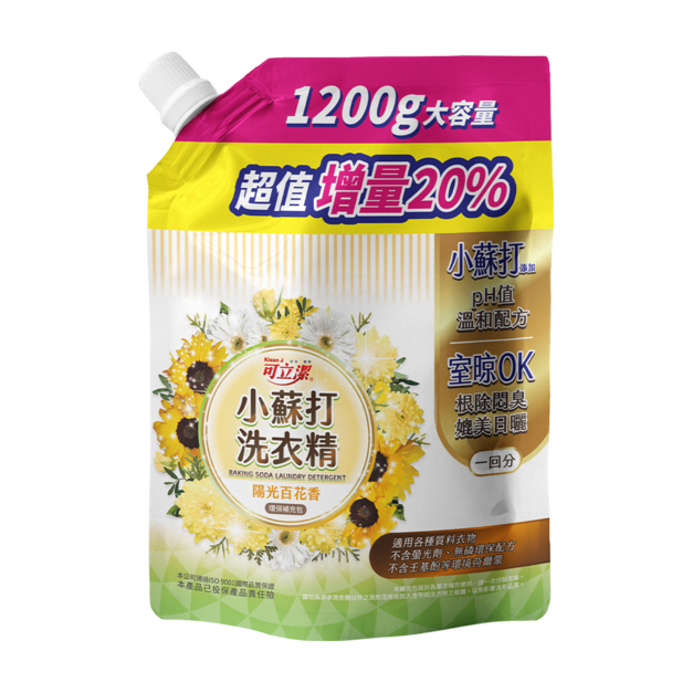 【KleanJ 可立潔】小蘇打洗衣精－補充包 1200g
