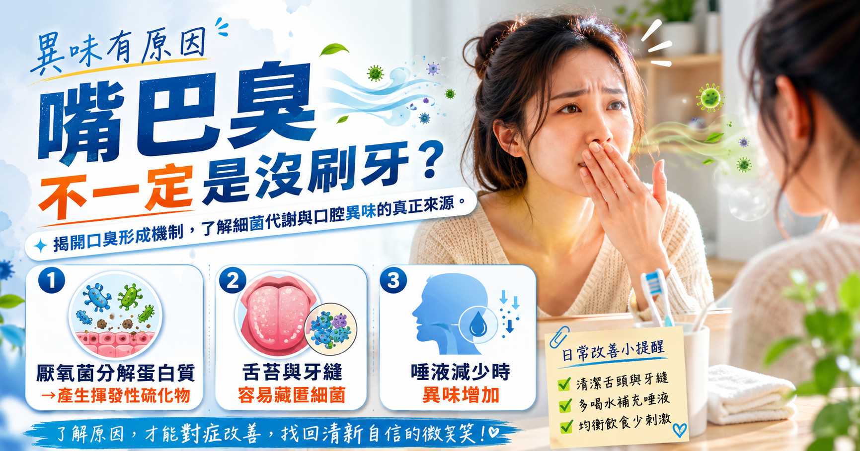 為什麼嘴巴會臭？其實不只是沒刷牙，真正元凶可能是口腔細菌