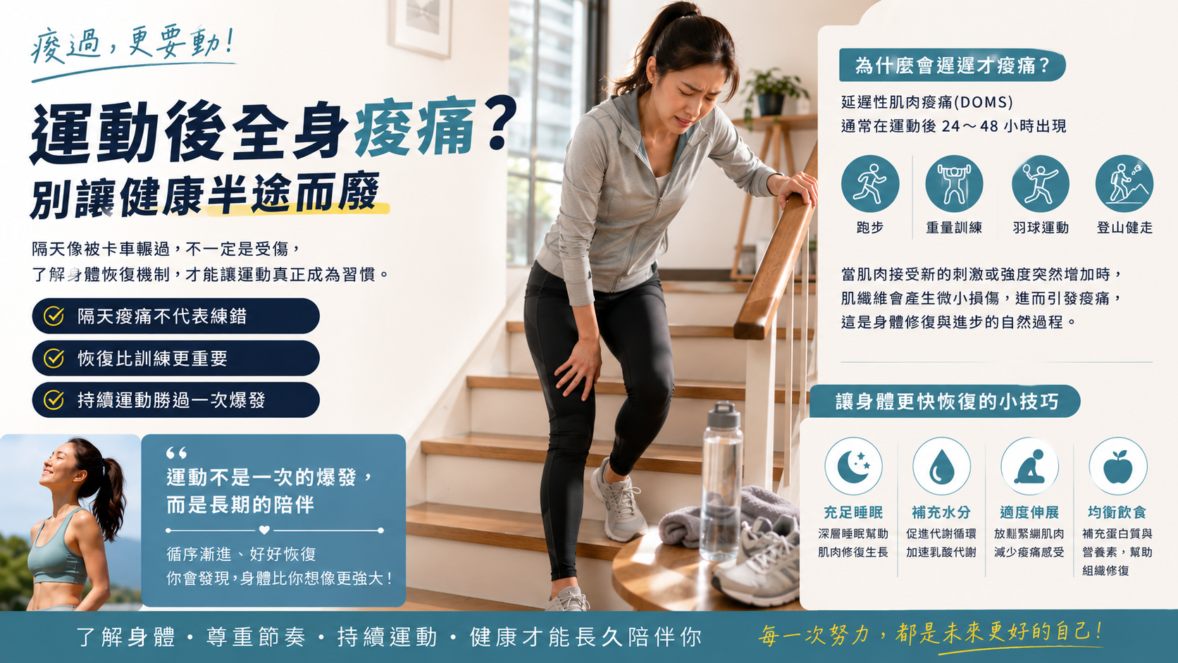 運動明明是為了健康，為什麼隔天反而全身像被卡車輾過？