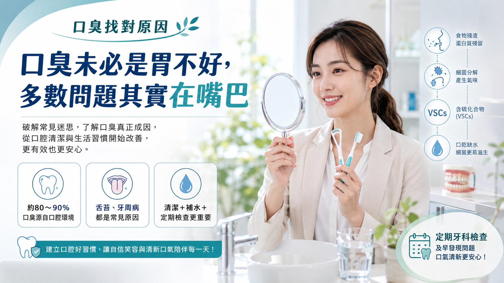 口臭都是火氣大或胃不好？其實，多數口臭的原因都藏在嘴巴裡
