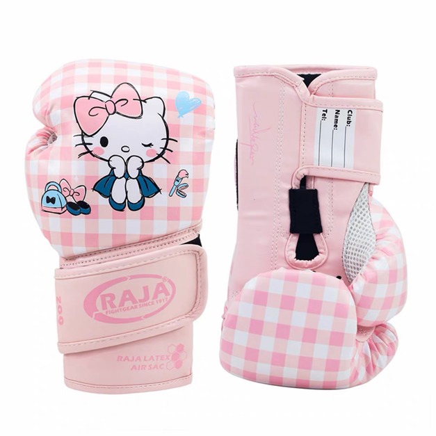 RAJA 兒童拳套-格紋kitty【6oz】3-6y