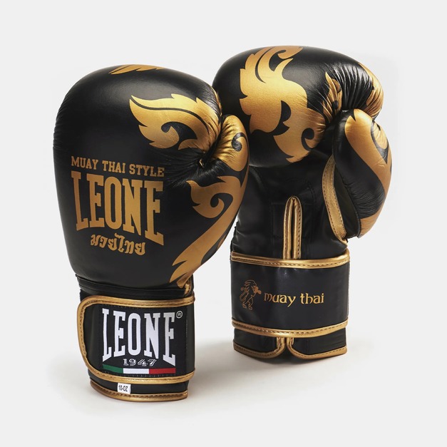 LEONE 巴洛克風拳套-黑(半真皮)【12oz】