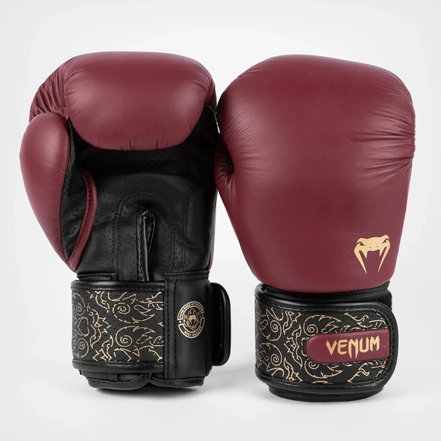 VENUM 真皮拳套-酒紅圖騰【12oz】