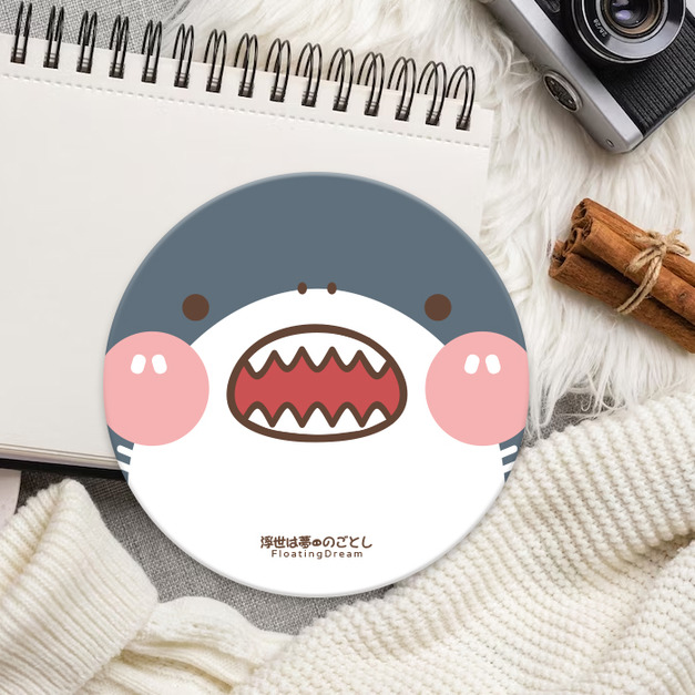 【FloatingDream】陶瓷吸水杯墊－逗鯊包