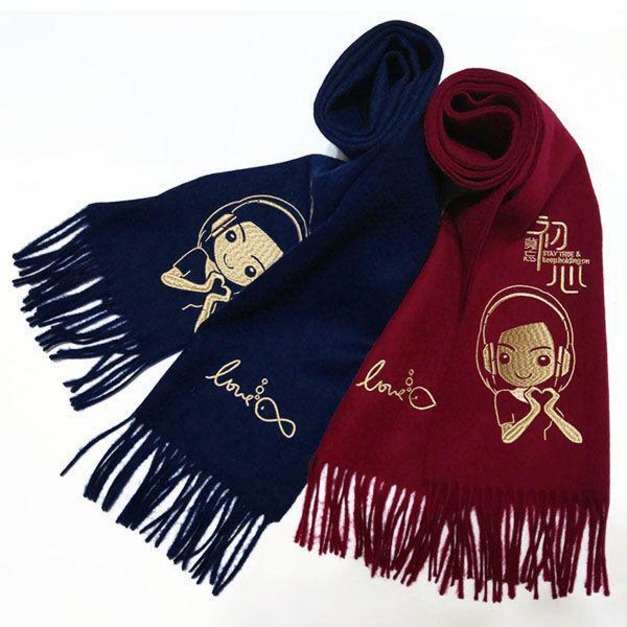 初心／羊絨毛刺繡圍巾