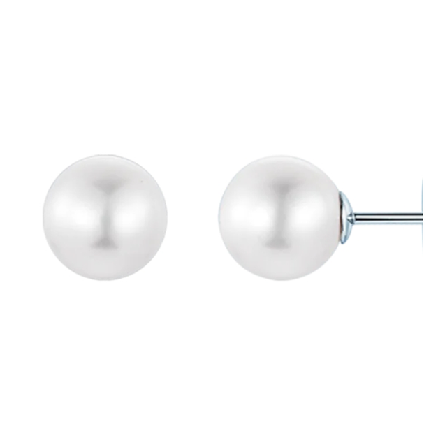 9K珍珠耳環(白）