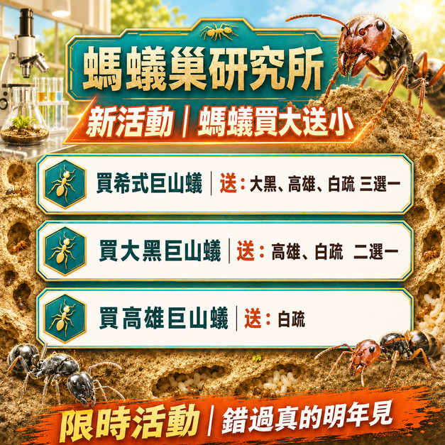 【螞蟻巢研究所】新活動｜螞蟻買大送小