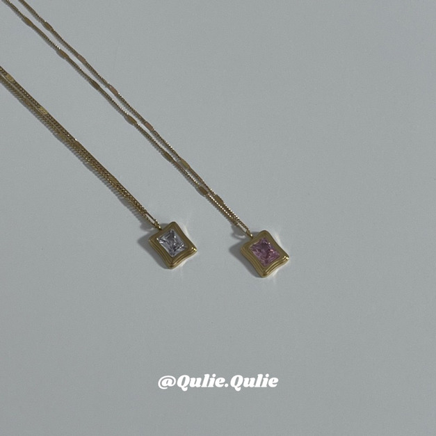 Qulie.Qulie｜N [033] 鋯石方塊小眾項鍊