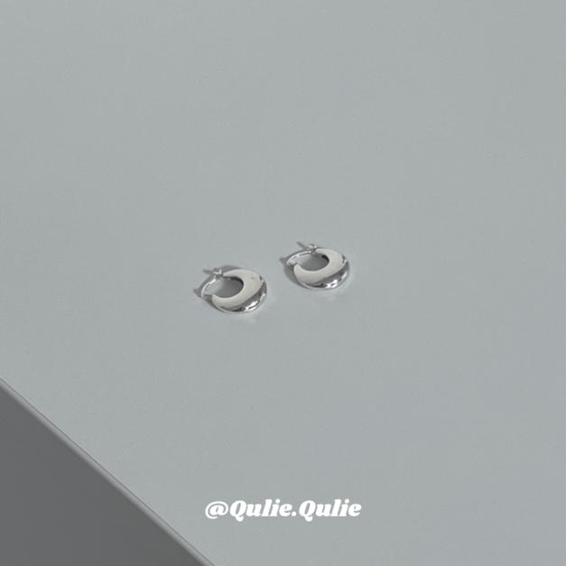 Qulie.Qulie｜E [005] 純銀光面水滴耳扣