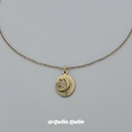Qulie.Qulie｜N [037] 月亮浮雕鑲鑽項鍊