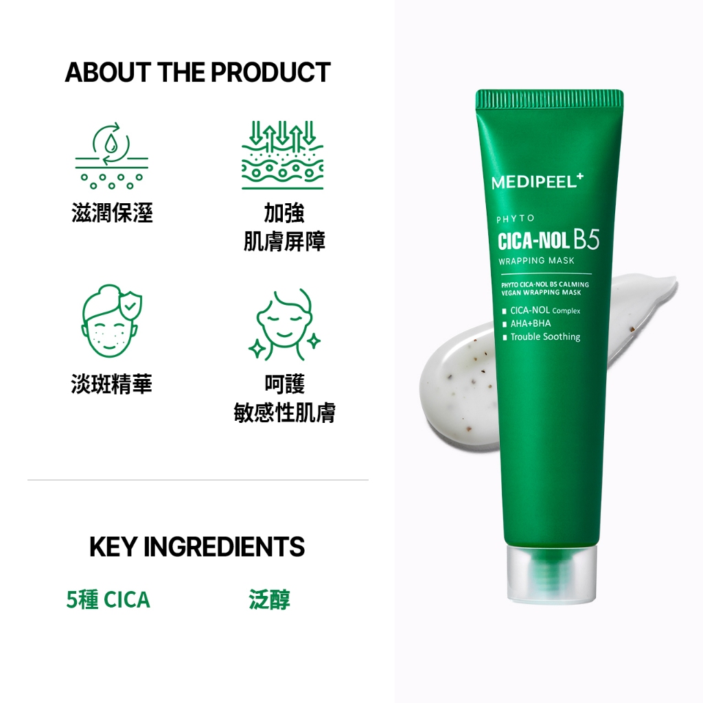 MEDI-PEEL 植萃積雪草B5舒敏撕拉面膜| Novo Plaza