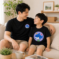 鯊魚徽章家族短袖T恤全家福親子裝(2色)【FM025】_1