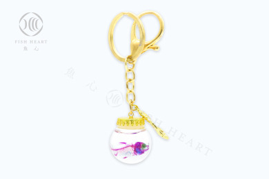 透明生物球型鑰匙圈 - 日本鯽魚 Carassius auratus