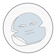 面膜布有兩層，一層日本羽絲絨，一層白色珍珠紙。