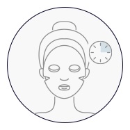 面膜建議敷的時間為10~15分鐘，再取下按摩吸收。