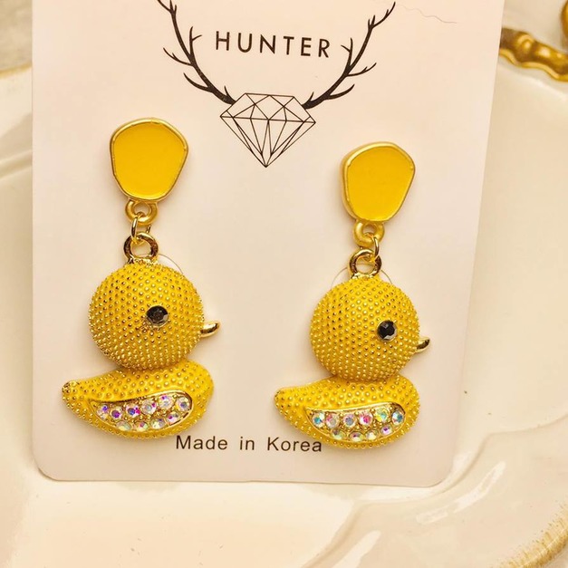 可愛水鑽黃色小鴨