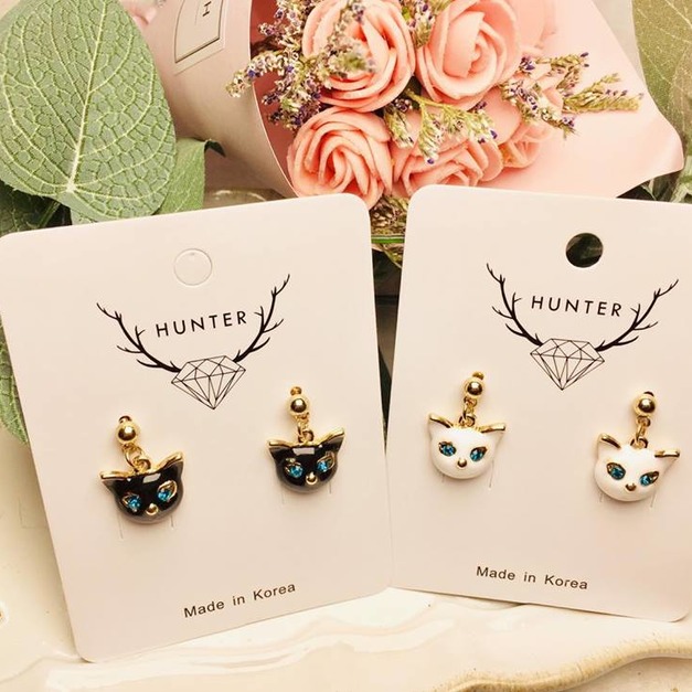 可愛小貓耳針(白色)