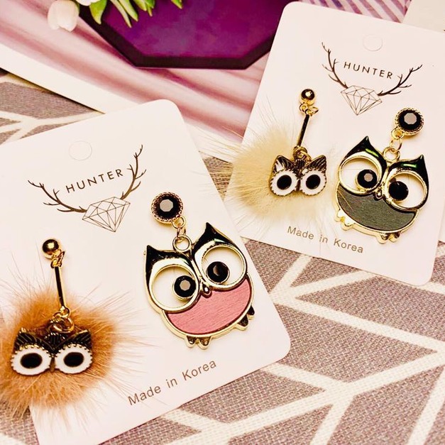 韓系不對稱毛球貓頭鷹(綠色)