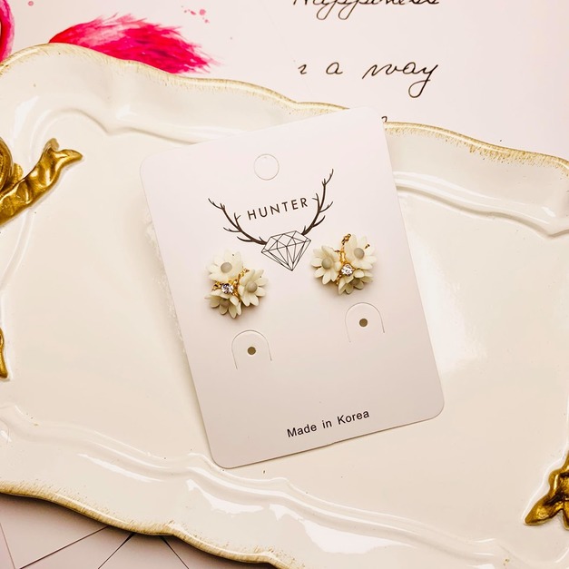 韓系迷你小花珍珠耳環