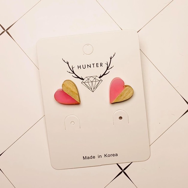 小清新木質迷你愛心(粉)