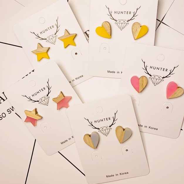 小清新木質迷你愛心(黃)