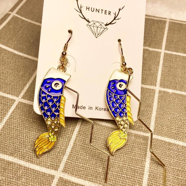 夏日慶典日式鯉魚旗耳環