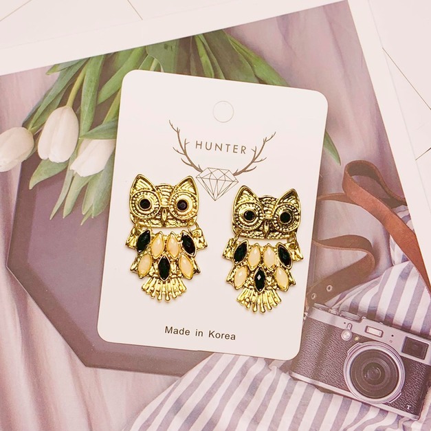 金屬寶石貓頭鷹(黑粉)