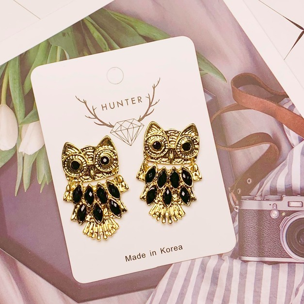 金屬寶石貓頭鷹(黑)