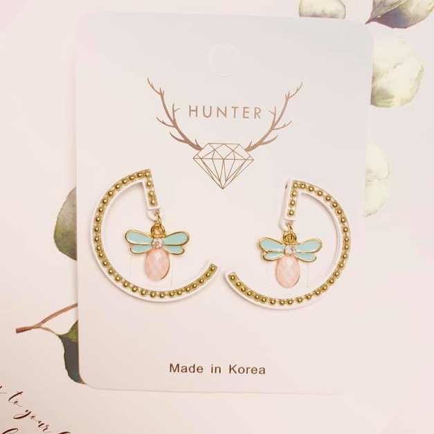 韓國設計款彩色蜜蜂昆蟲耳環