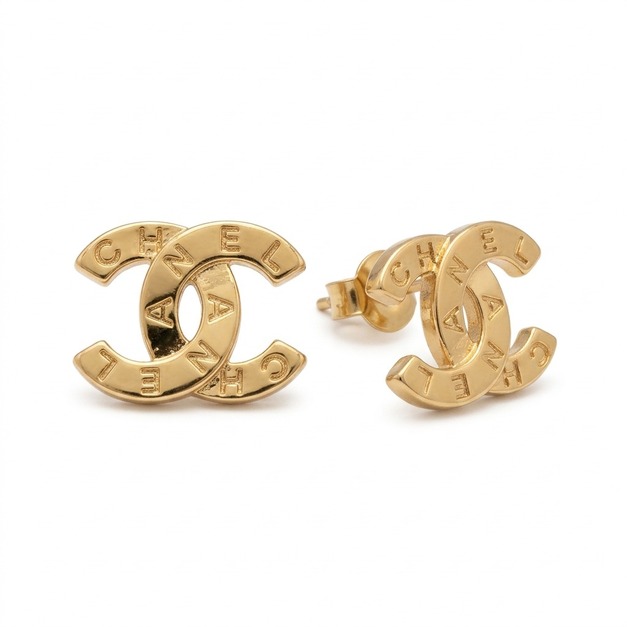 CHANEL 精雕字印字母耳環