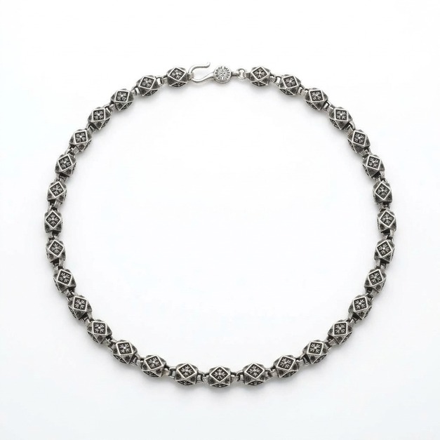 CHROME HEARTS 銀色十字花紋項鍊