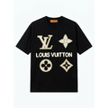LOUIS VUITTON 繩繡字母LOGO短袖 (黑)