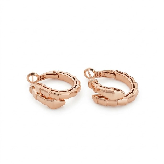 BVLGARI 蛇頭耳環 (玫瑰金)