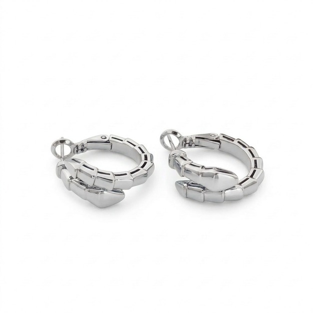 BVLGARI 蛇頭耳環 (銀色)