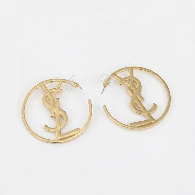 YSL 摟空圓形耳環