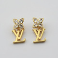 LOUIS VUITTON 鑲鑽四葉草LV耳環